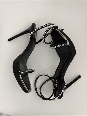 DKNY Black Studded Stiletto Sandals